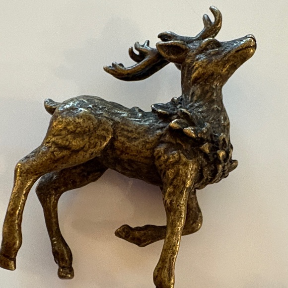 Vintage MCM Elegant Gold Brass Reindeer Wall Decor Set -3 Hollywood Regency - Picture 8 of 8